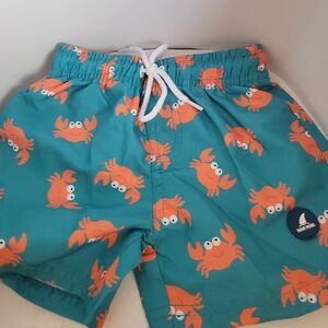 Shark Patrol Baby Boy 18 Month Swim Trunks Lobster Elastic Waist Drawstring